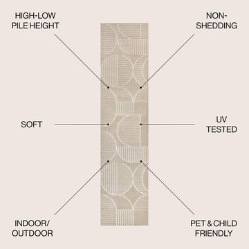 Nordby Geometric Arch Scandi Striped Area Rug